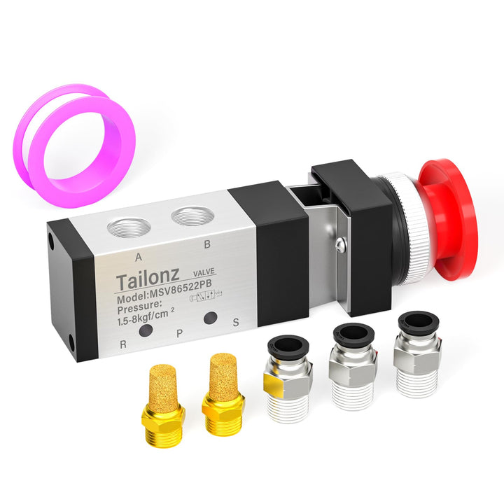 Tailonz Pneumatischer Druckschalter 1/4" NPT 5 Wege 2 Positionen Druckschalter Druckschalter Drucksc