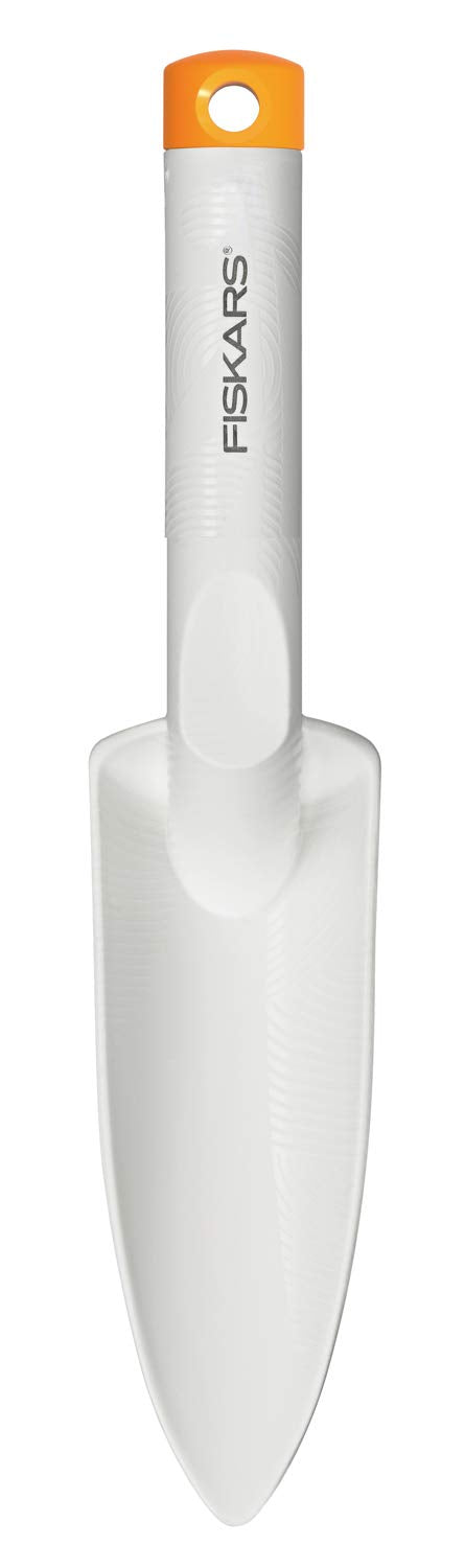 Fiskars Pflanzkelle zum EIN- und Umpflanzen, Länge: 29,1 cm | Weiss/Orange, FiberComp/Hochwertiger S