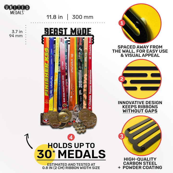 United Medals Beast Mode Medaillenhalter Stahl | Medaillen Aufhänger | Medal Hanger Holder Display R