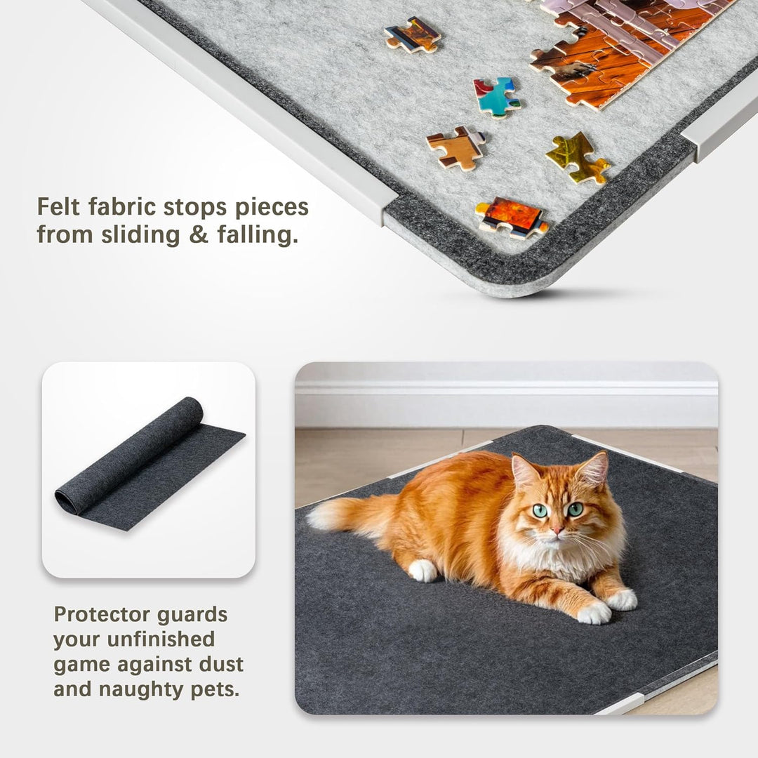 Tektalk 2000 Pieces Foldable Jigsaw Puzzle Board, Felt Puzzle Mat with Non-Slip Surface & 6 Colored