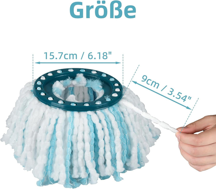 6 Stück Ersatzkopf für Leifheit Clean Twist Disc Mop/Clean Twist Disc Mop Ergo Bodenwischer, Mikrofa