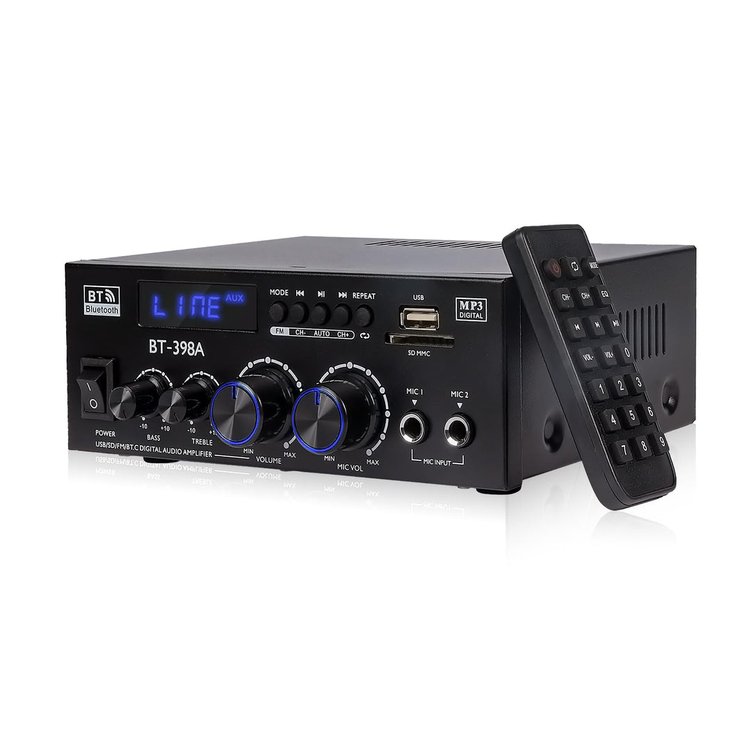 Verstärker HiFi Stereo, 2-Kanal Mini Amplifier, 60W +60W Geeignet für Zwei Lautsprecher um 10 Zoll,