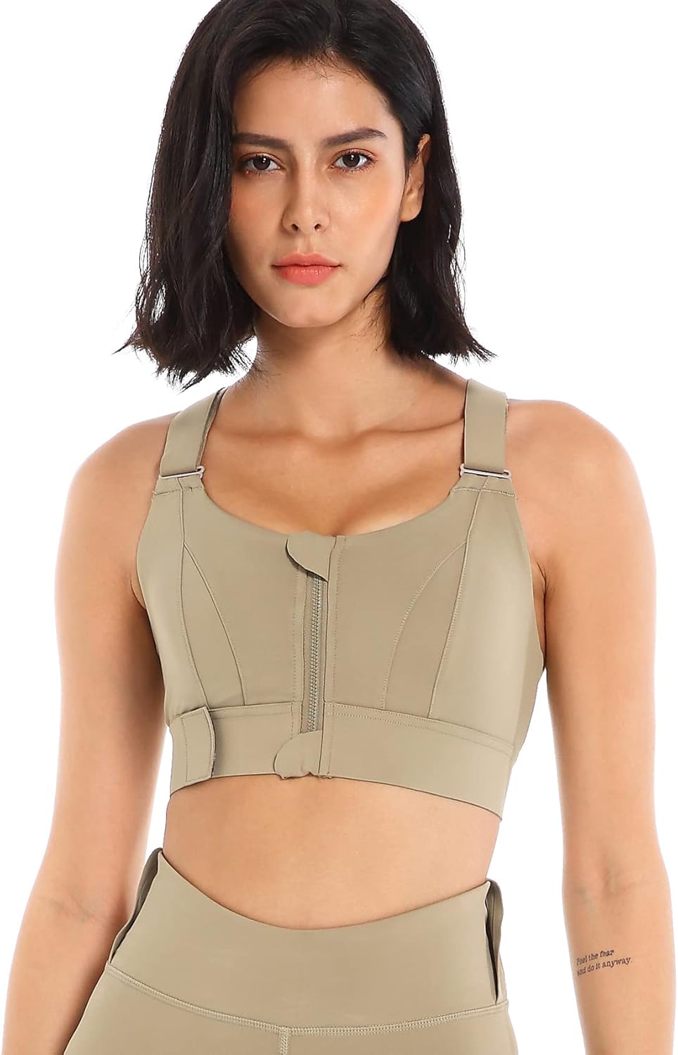 Sport BH Damen Yoga Fitness Ohne Bügel Bustier Bra Top Workout Starker Halt Gepolsterter Gekreuzter