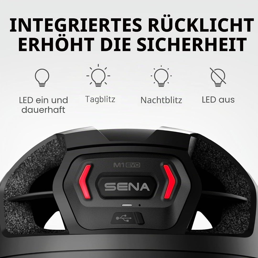 Sena M1 / M1 EVO Smart Mountainbike-Helm mit Bluetooth Gegensprechanlage und Smartphone-Konnektivitä