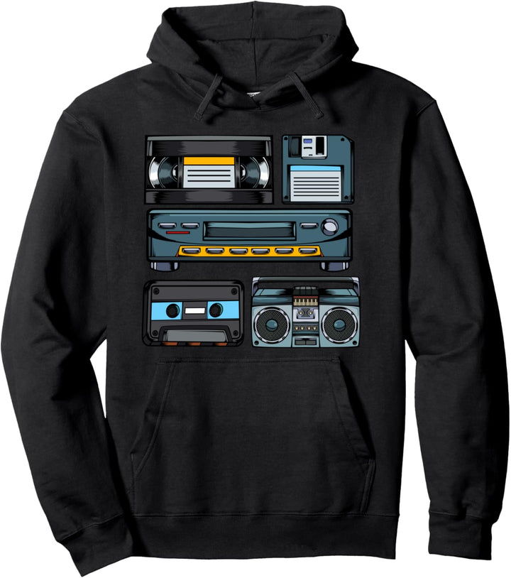 90er Party Style Retro Vintage Outfits Diskette VHS Video Pullover Hoodie