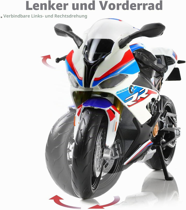 Risopen 1/12 S1000RR Motorrad Modell Spielzeug Mini Legierung Metall Diecast Motorrad Modell Weiss M