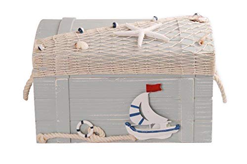 Schatzkiste aus Holz im sommerlichen Design (L 34x24x21cm)