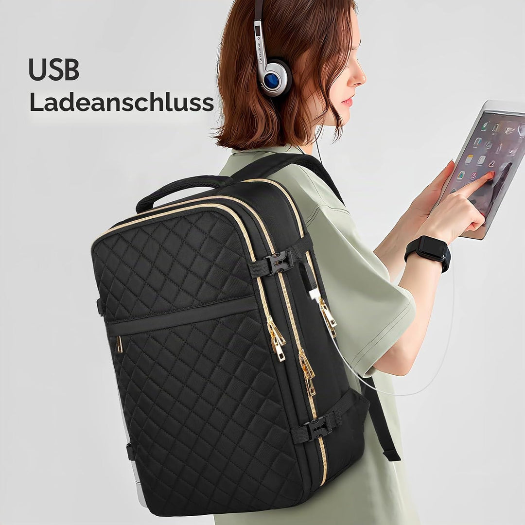 Reiserucksack, Rucksack Handgepäck Flugzeug, Ryanair Handgepäck 46x31x20, mit 17.3 Zoll Laptopfach u