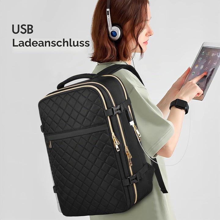 Reiserucksack, Rucksack Handgepäck Flugzeug, Ryanair Handgepäck 46x31x20, mit 17.3 Zoll Laptopfach u