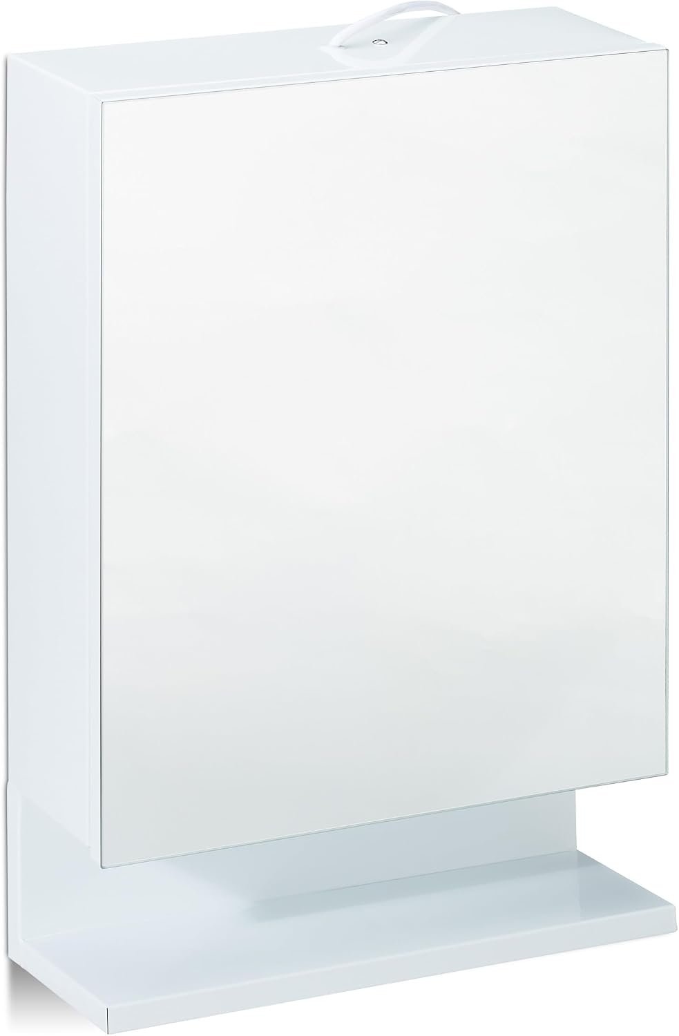 Relaxdays, 1-türig, weiss Badspiegelschrank, Steckdose, Badezimmerschrank, Wandschrank, H x B x T: 5