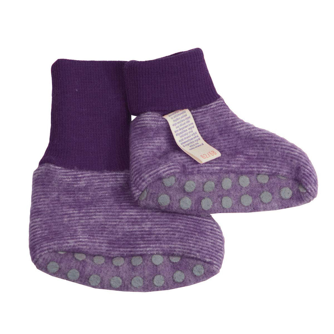 Cosilana Baby Fleece Schühchen kbT Wolle Bio Baumwolle (62-68, Lila-Melange), 62-68 Lila Melange