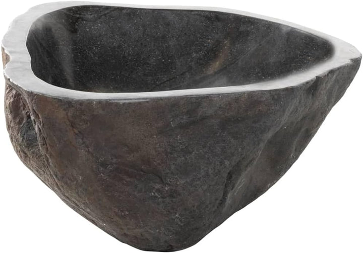 vidaXL Waschbecken Flussstein Naturstein Aufsatzwaschbecken Waschschale Waschtisch Handwaschbecken B