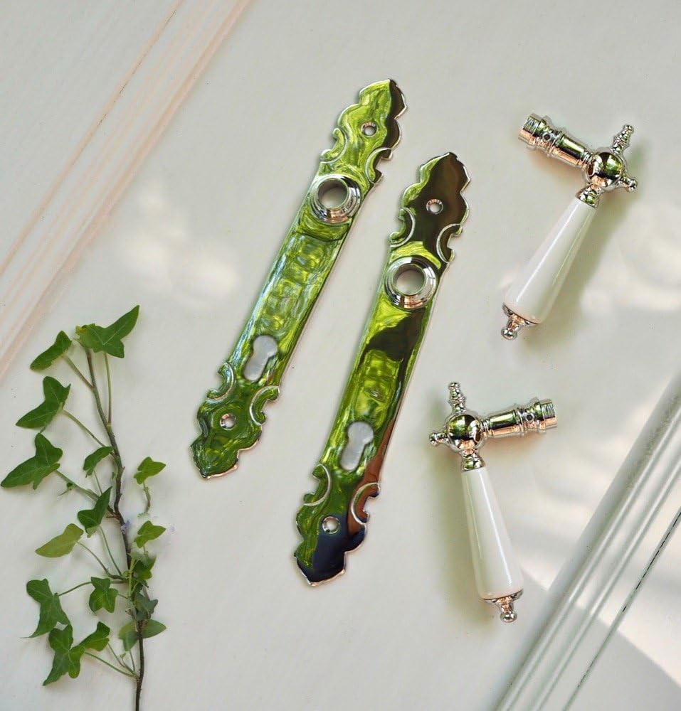 Antikas - Klinkengarnitur Haustür in poliertem Nickel wie antik - PZ92