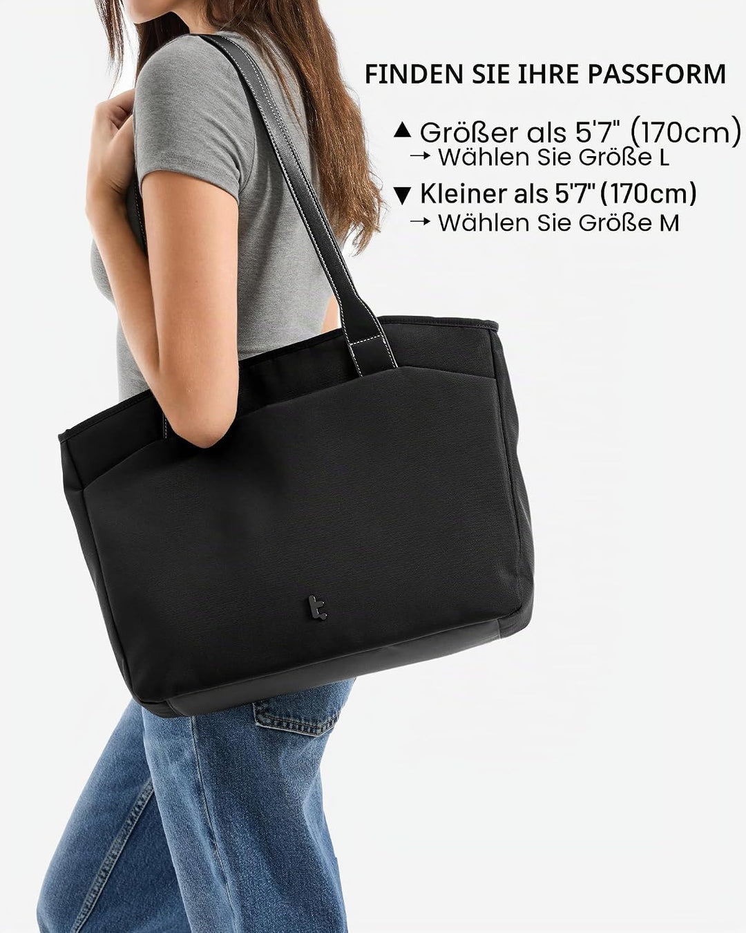 tomtoc Laptop Tote Bag für Damen, 15-16 Zoll Laptop Arbeitstasche mit Gerätefach für MacBook, 12,5L