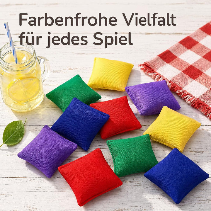 36er Set Cornhole Säckchen, 7x7cm, Buntgemischt Cornhole SäckeWurfsäckchen