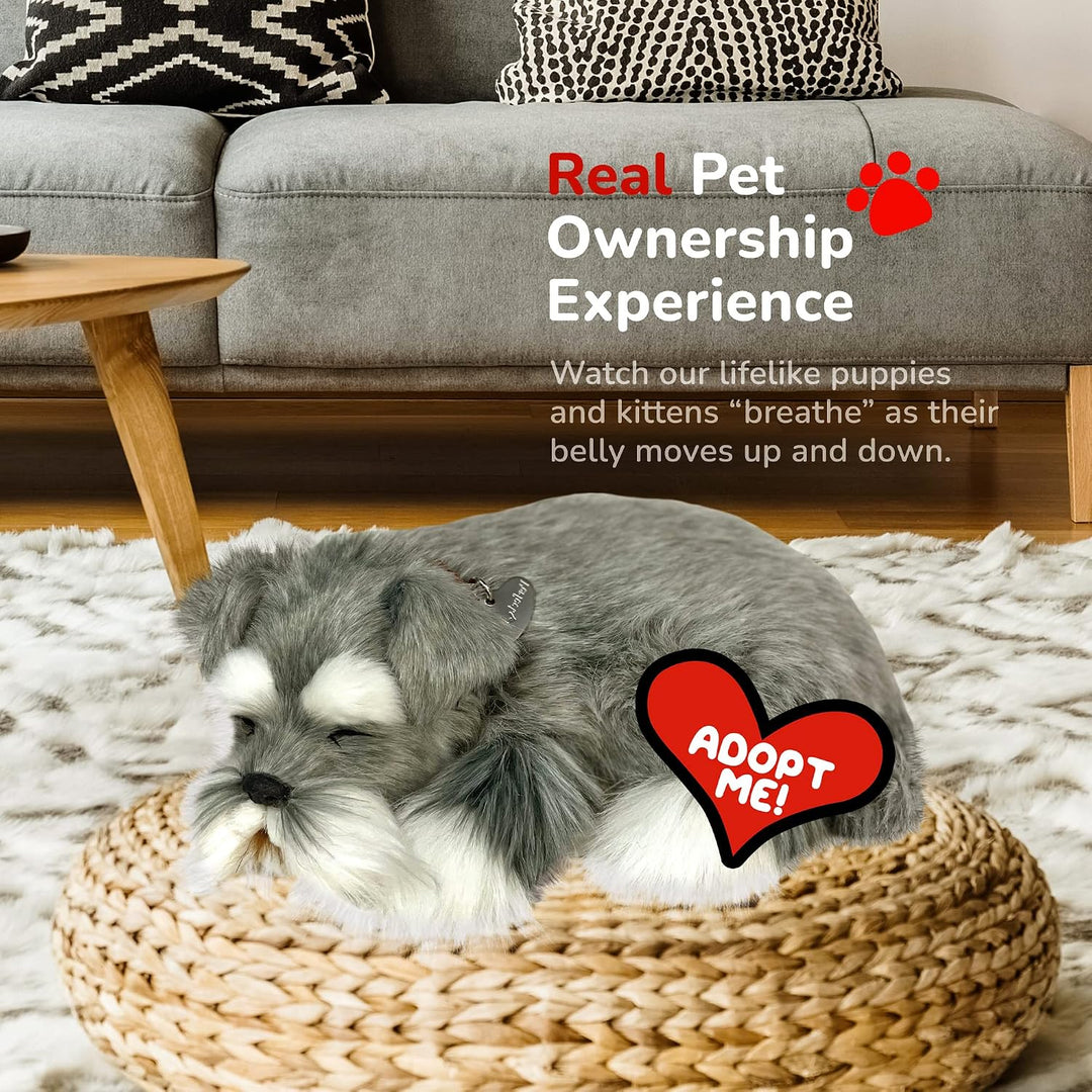 Perfect Petzzz Schnauzer Hundewelpen, die wirklich atmen