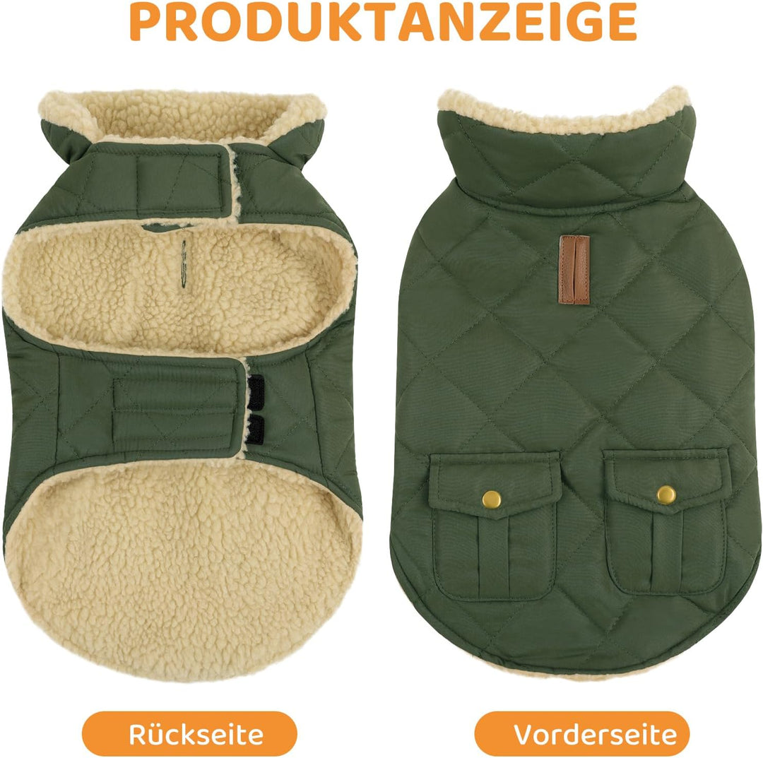 Queenmore Hundemantel Winter Kleine Hunde Warme Wintermantel Hund Fleece Hundejacke Wasserdicht Quil