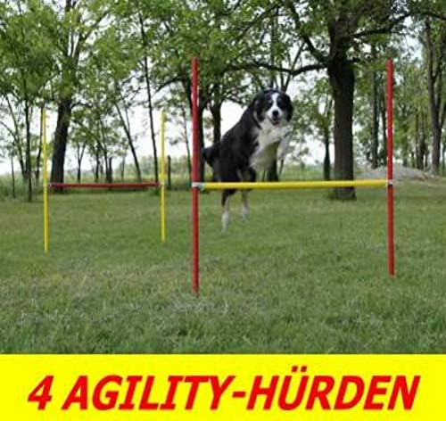 4 X Agility-ÜBUNGS-HÜRDEN-Set IN ROT/GELB