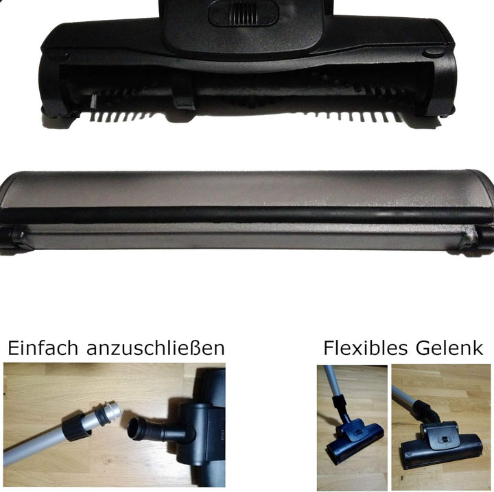 Profi Turbodüse Universal Bodendüse Ersatz für Original Staubsauger Düse mit rotierender Walze