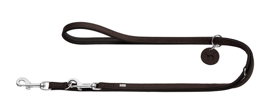 HUNTER Comfort Verstellbare Hundeführleine, Leder, schlicht, strapazierfähig, geschmeidig, 1.5 x 200