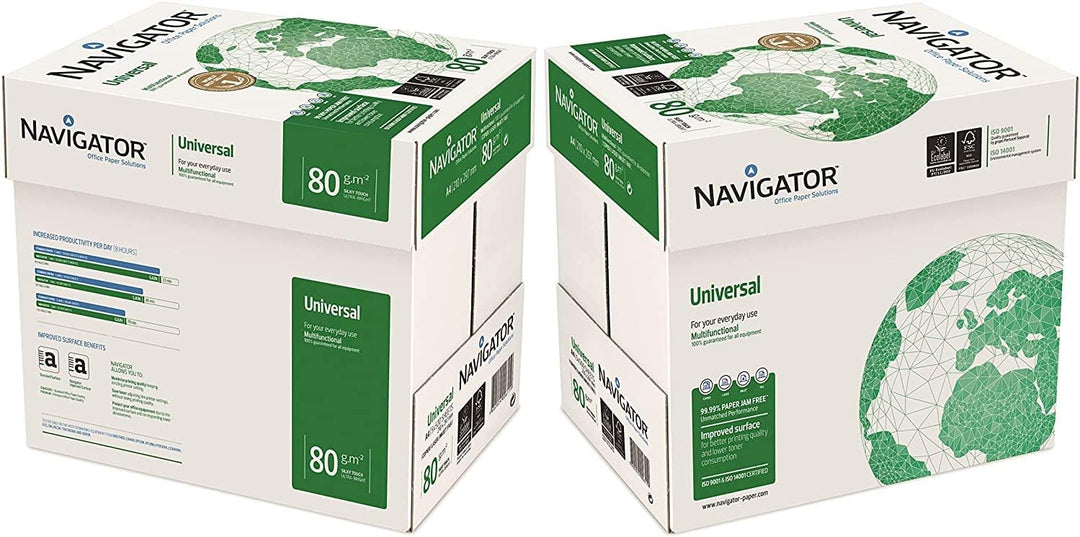 Navigator Universal-Papier, A4, 80 g/m² 10x Reams (5,000 Sheets) - 1x Box 10x Reams (5,000 Sheets) -