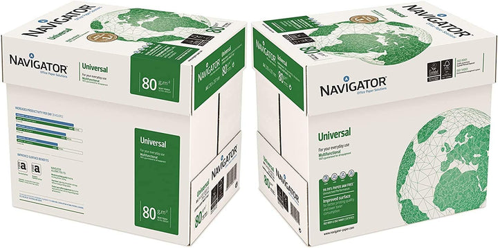 Navigator Universal-Papier, A4, 80 g/m² 10x Reams (5,000 Sheets) - 1x Box 10x Reams (5,000 Sheets) -