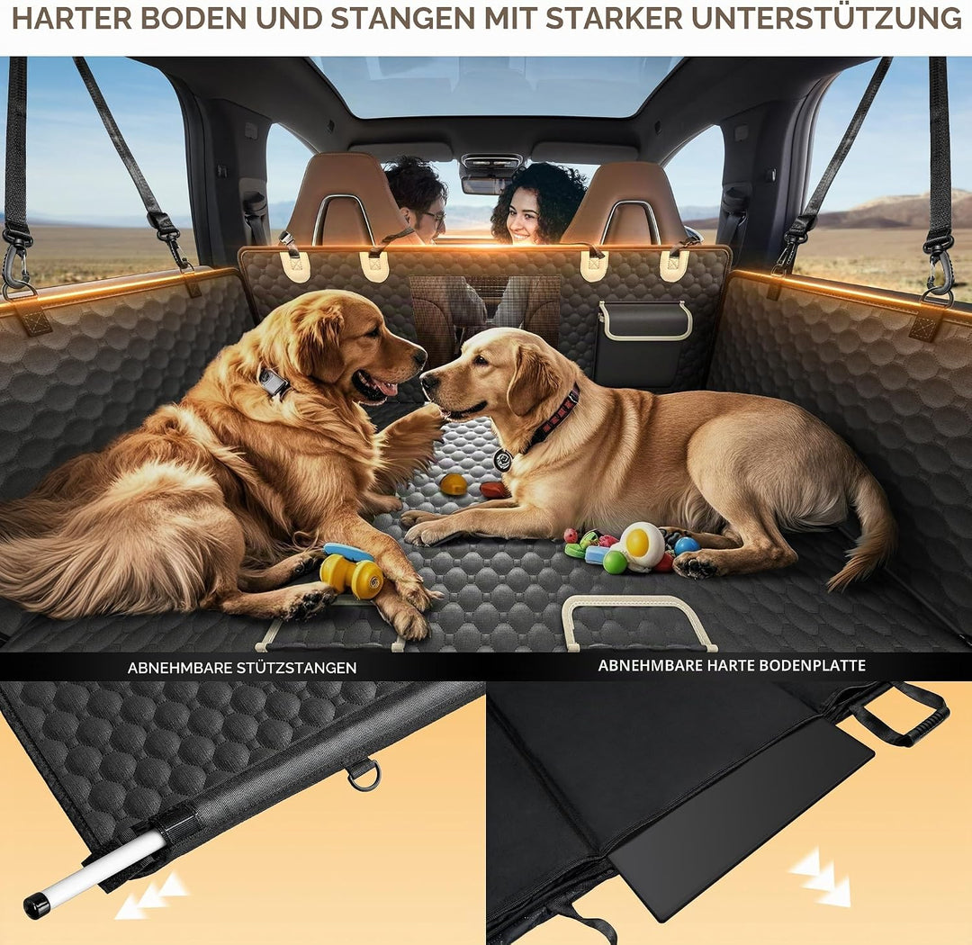 Rücksitzverlängerung für Hunde, PVC-Stangenunterstützung und harte Unterseite, Autositzbezug für Hun