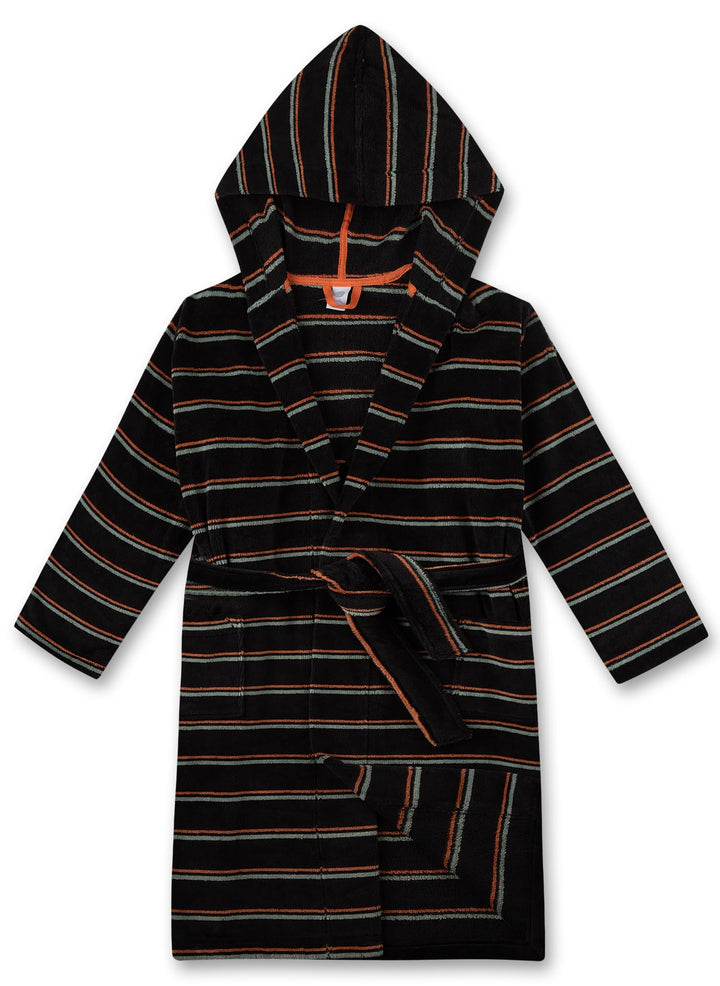 Sanetta Jungen-Bademantel Ringel | Hochwertiger Bademantel für Jungen mit Kapuze und Gürtel. Bademan