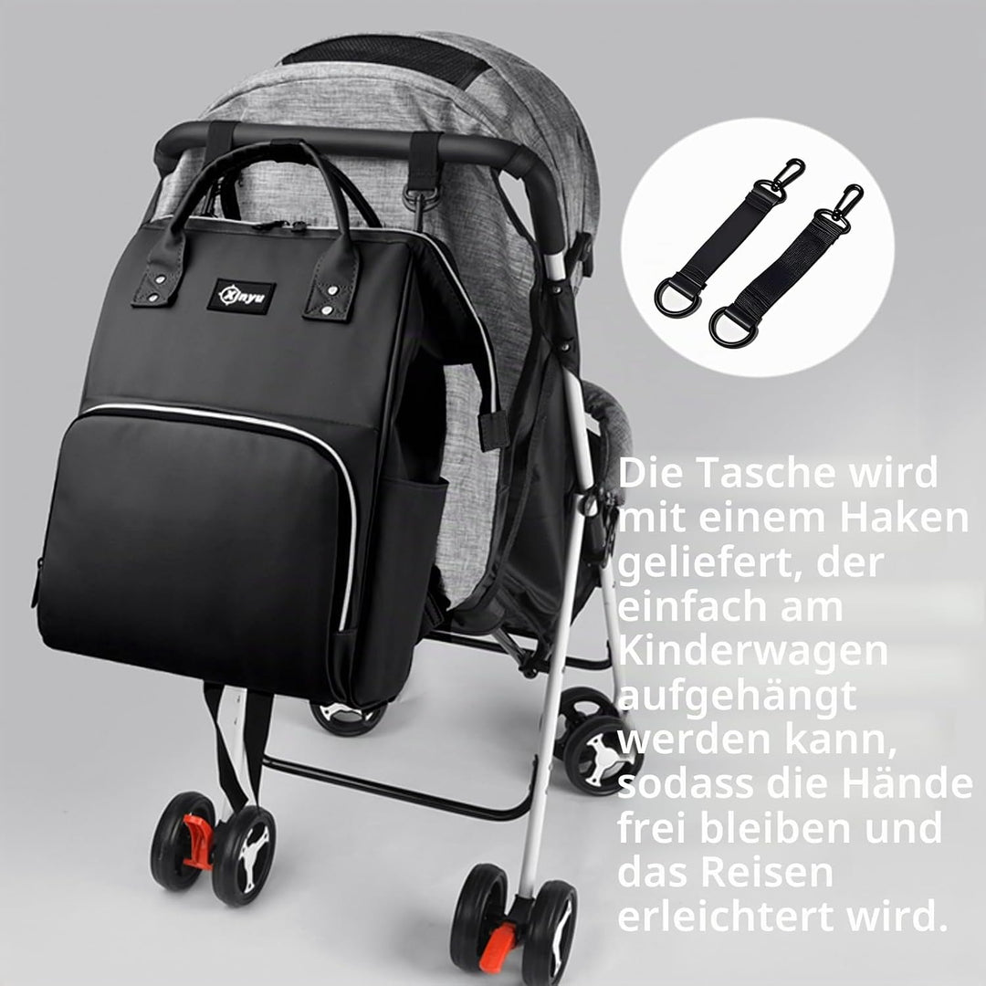 Bestele Baby Wickelrucksäcke, Wasserfester Windelrucksack mit Isolierten Fächern für Babys, Grosser