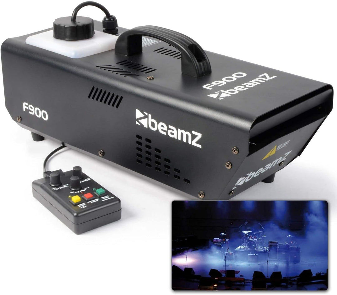 BeamZ F900 Hazer Nebelmaschine 900 W mit Fernbedienung, Dunstnebelmaschine, 900 ML Tankinhalt, Timer