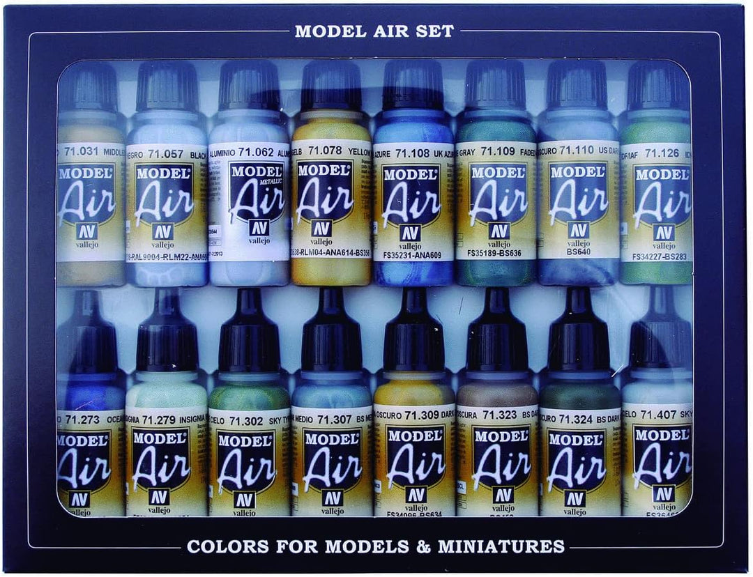 Vallejo 71189 Farbset, WWII, 16 x 17 ml, British RAF/FAA Model Air Set 17 ml, 17ML