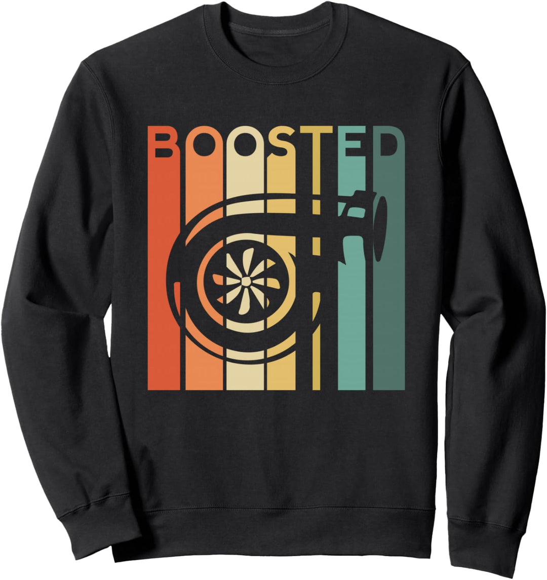 Boost Turbo Auto Boosted Turbolader Auto X Retro Race Tuner Sweatshirt