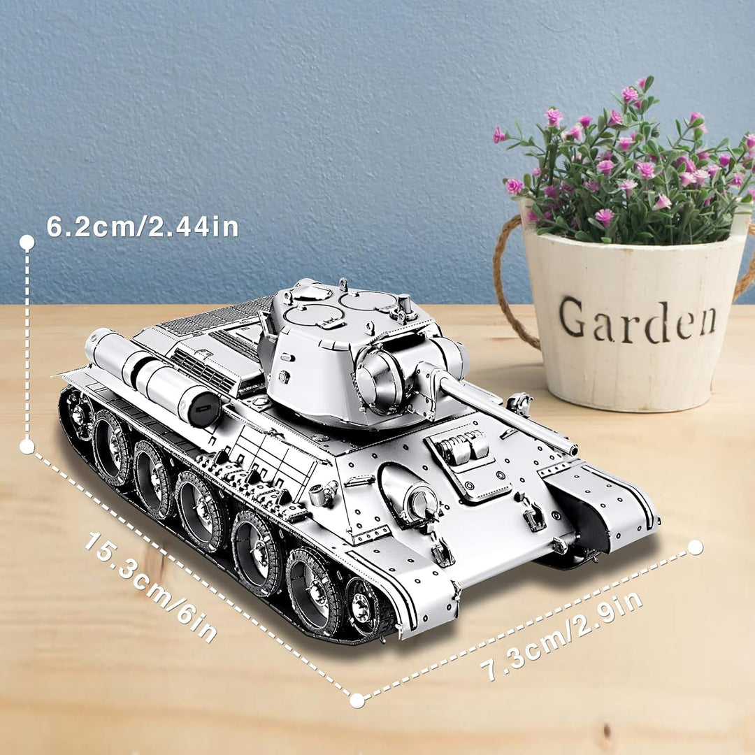 piececool 3D Puzzle Metall Panzerkampfwagen 1:48 T-34/76 Medium Tank, 3D Metall Puzzle Militärmodell