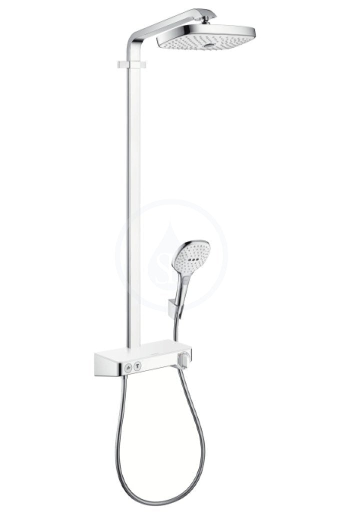 hansgrohe Croma 100 Duschkopf, inkl. Duschkopfhalterung, Chrom Set mit Brauseschlauch 1,25m Chrom 1
