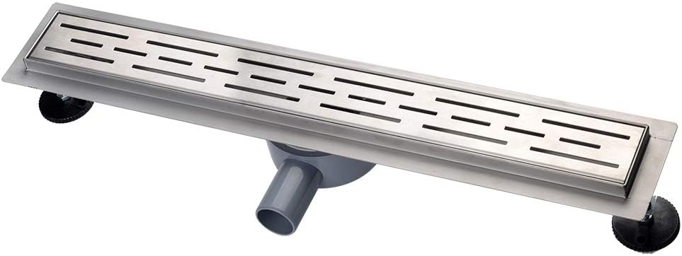 Duschrinne, 80cm,360?,Siphon mit Geruchsstop und Haarsieb Randablauf Befliesbar Edelstahl Ablaufrinn
