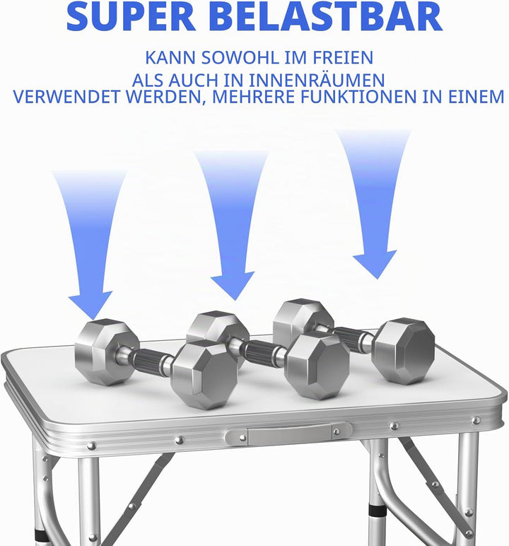 Höhenverstellbar Laptop Betttisch, 2 Höhenniveau 56/26cm, Stehender Schreibtisch mit Tragegriff, Kla