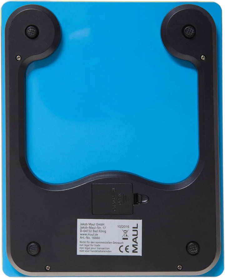 Küchenwaage/Briefwaage MAULgloss, hellblau, 5KG, Glasoberfläche, Hellblau