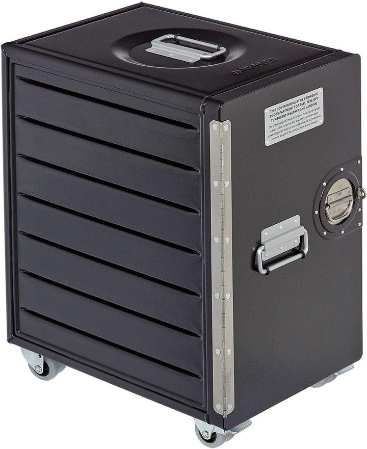 VanDeBord Bord Box XL mit Rollen Schwarz, grosser Rollcontainer, original Flugzeugmöbel aus der Luft