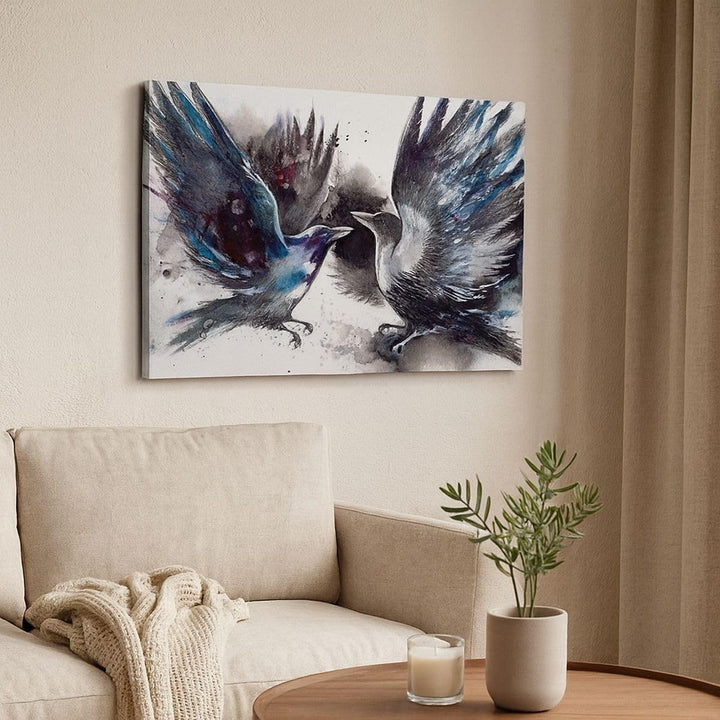 Bilder auf Leinwand 100x70cm Leinwandbild mit Rahmen Vogel Natur Feder Gross Wanddeko Bild Schlafzim