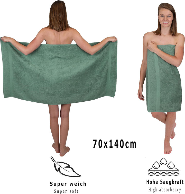Betz 4 Stück Strandtücher Duschtücher Set Grösse 70x140 cm Duschhandtuch Badetuch Strandtuch Handtuc
