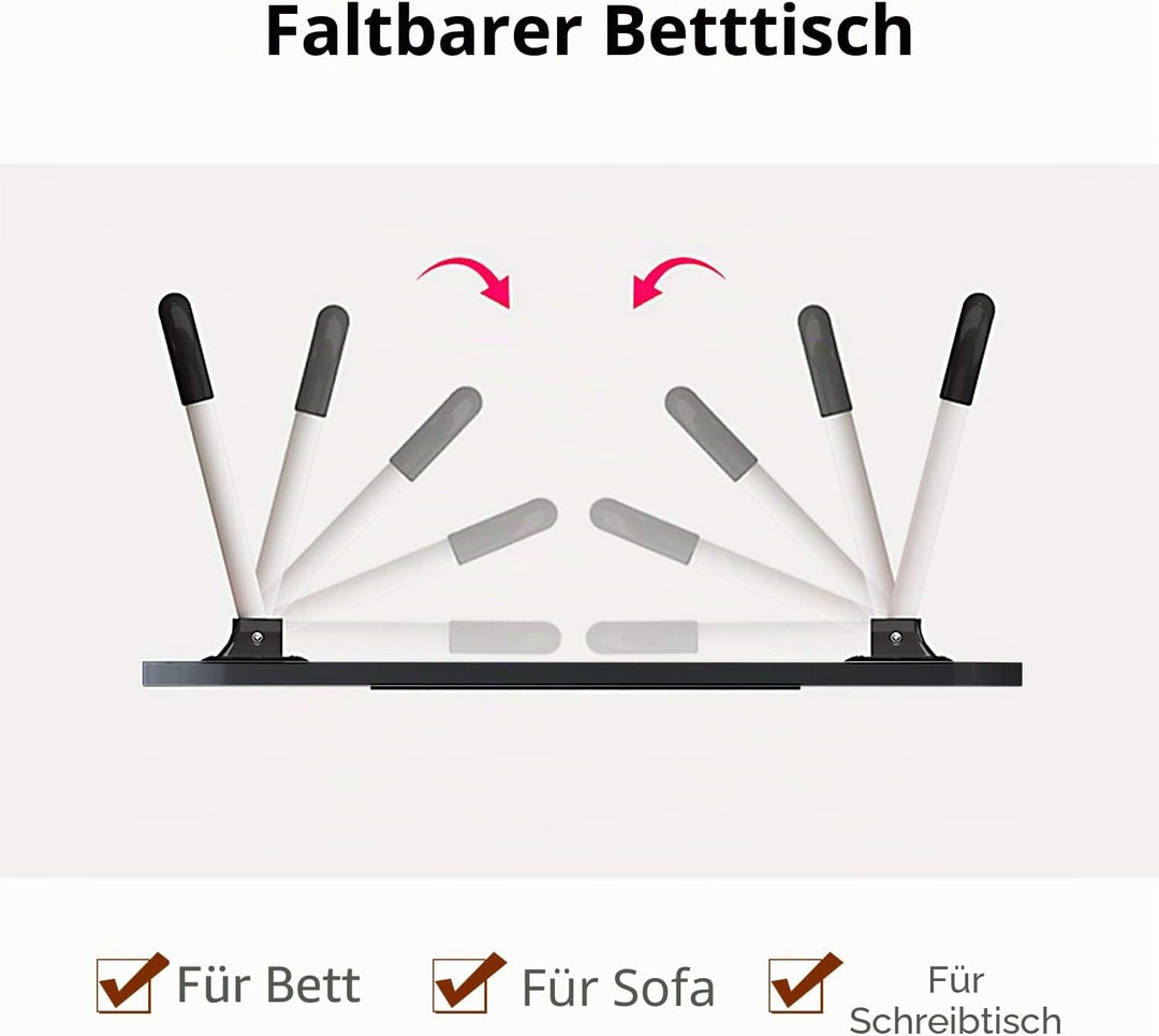 Vasen Laptoptisch fürs Bett, Klappbar Laptop Betttisch Laptoptisch, Betttablett für Surfen Arbeiten