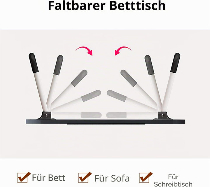Vasen Laptoptisch fürs Bett, Klappbar Laptop Betttisch Laptoptisch, Betttablett für Surfen Arbeiten