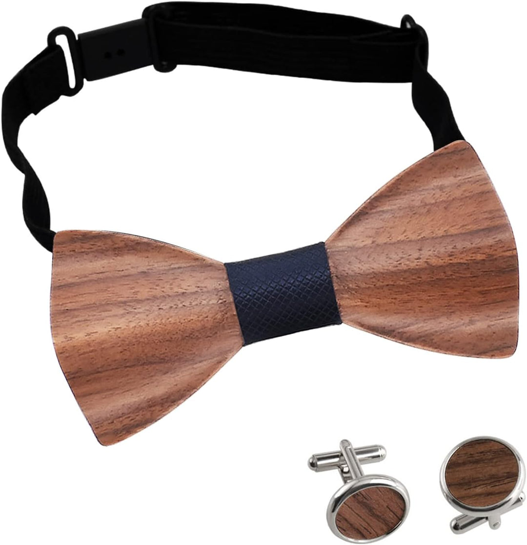 Mr.Van Hölz Fliege Herren Klassische, Holzfliege Set Handgearbeitete Natürliche Hölzerne Krawatte fü