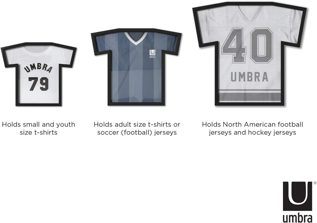 Umbra T-Frame Trikotrahmen - Bilderrahmen für T-Shirts und Fussballtrikots für Erwachsene bis Grösse