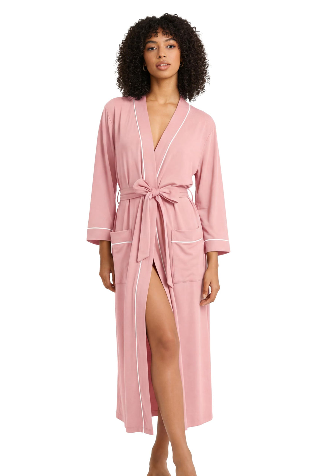 HEARTNICE Bademantel Damen 100% Baumwolle, Sauna Bademantel Damen leicht Morgenmantel Kimono Hausman