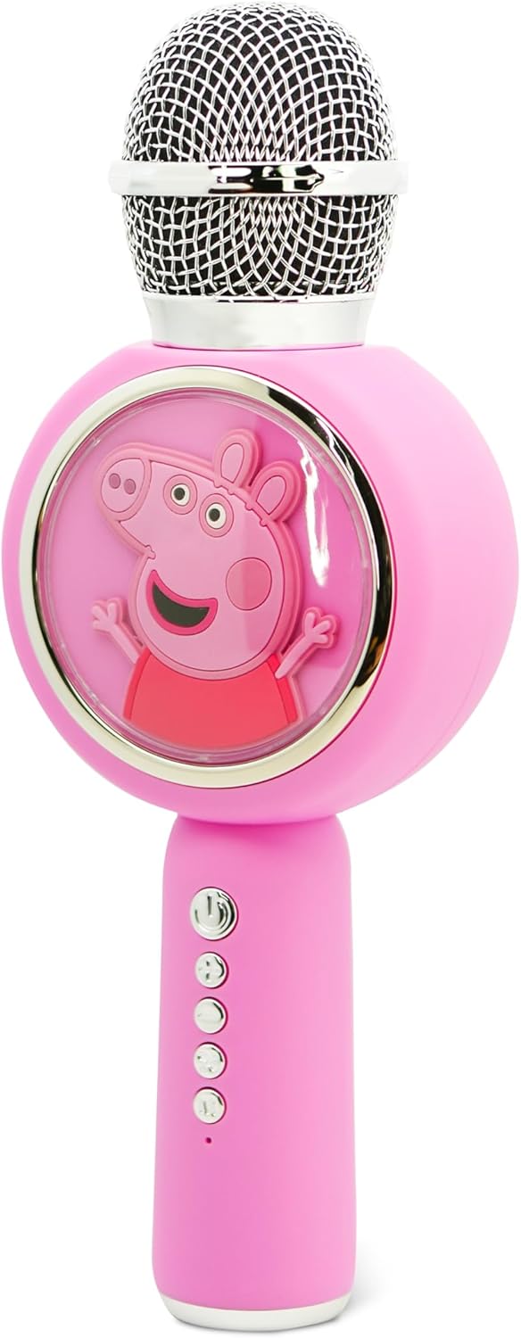 OTL Technologies Karaoke-Mikrofon mit kabellosem Lautsprecher Peppa Pig mit LED-Licht, POPSING Farbe