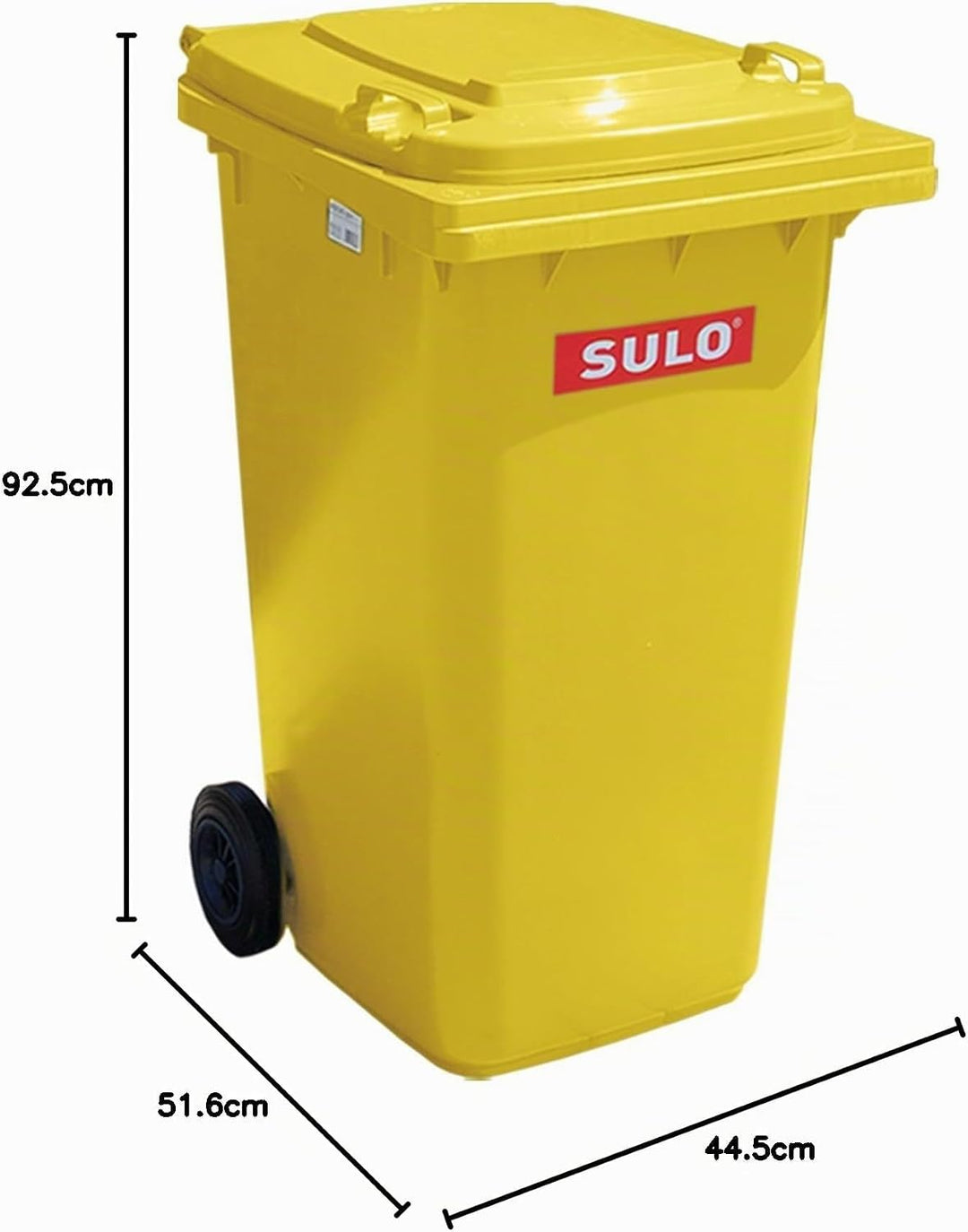 Müllbehälter, Inhalt 80 Liter, Farbe gelb, BxTxH 445 x 520 x 930 mm, Niederdruck-Polyethylen (PE-HD)