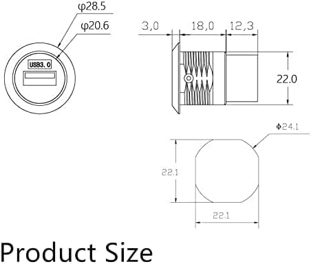 PENGLIN USB 3.0 Panel Mount Koppler 5 Stück, USB-Durchgangsanschluss, Buchse zu Buchse Bulkhead Exte