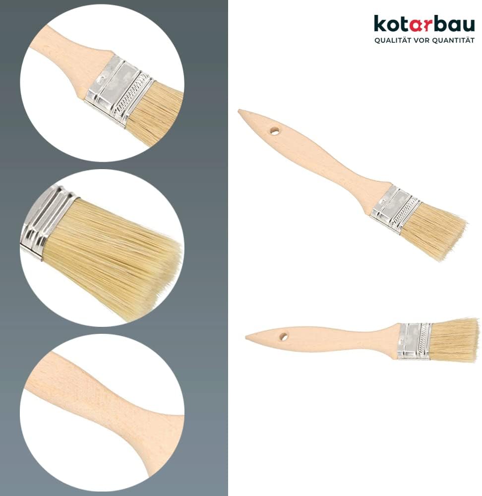 KOTARBAU Farbpinsel Mit Holzgriff Alle Grössen Flachpinsel Beizen Lasur Farben Malerpinsel Streichen