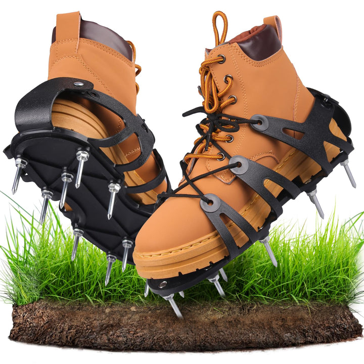 Nagelschuhe, Rasenlüfter Schuhe mit 22 Stahlspikes für Aerating Boden, Rasenbelüfter Schuhe Aerifizi